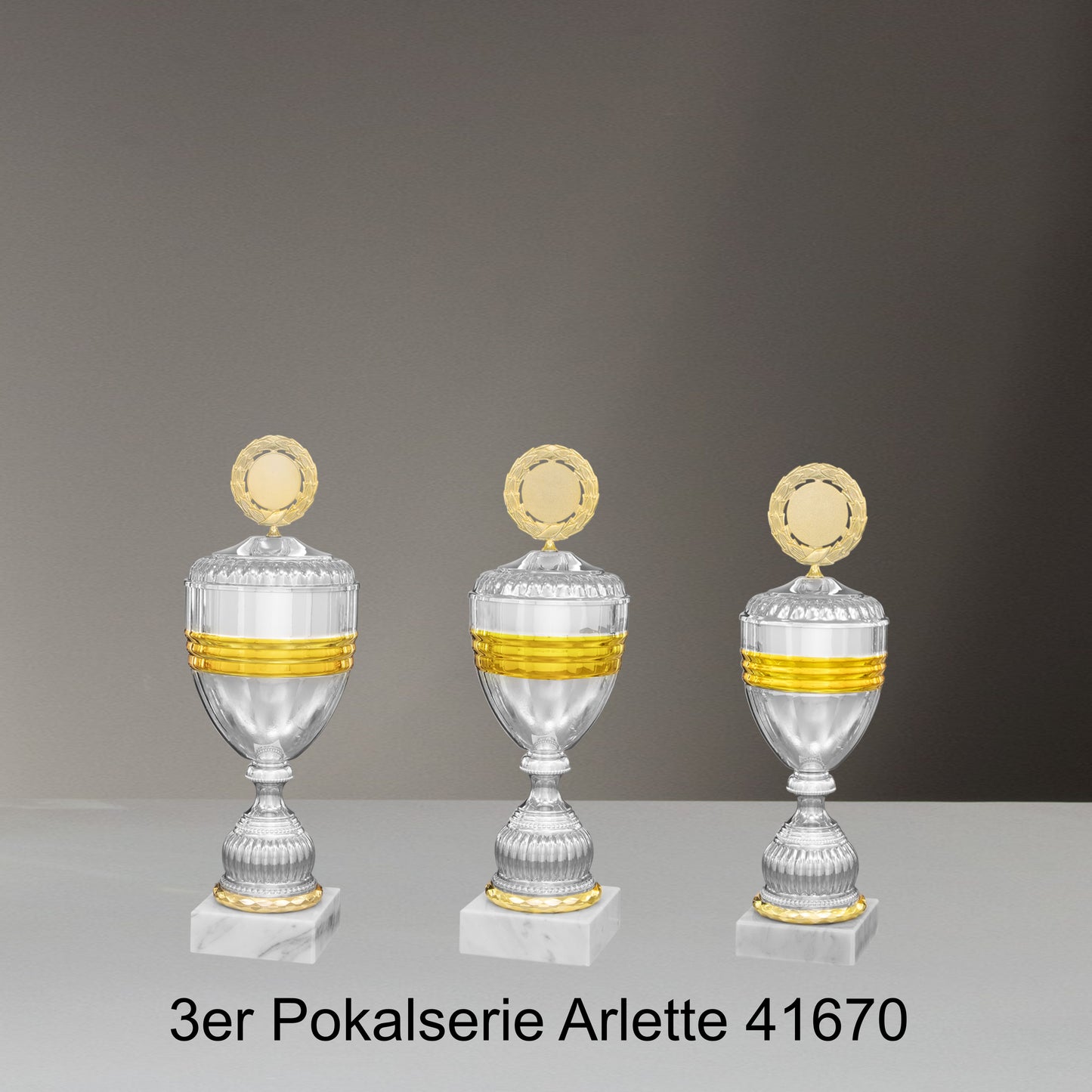 Luxus Pokale Einzelpokale 3er Pokalserien Arlette 41670