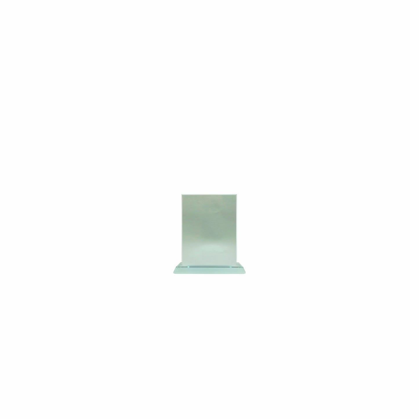 Übersicht größen Glaspokal, Glastrophäe aus Jadeglas Form Rechteck, Größe klein, ohne Beschriftung, 65086, 65088, 65090