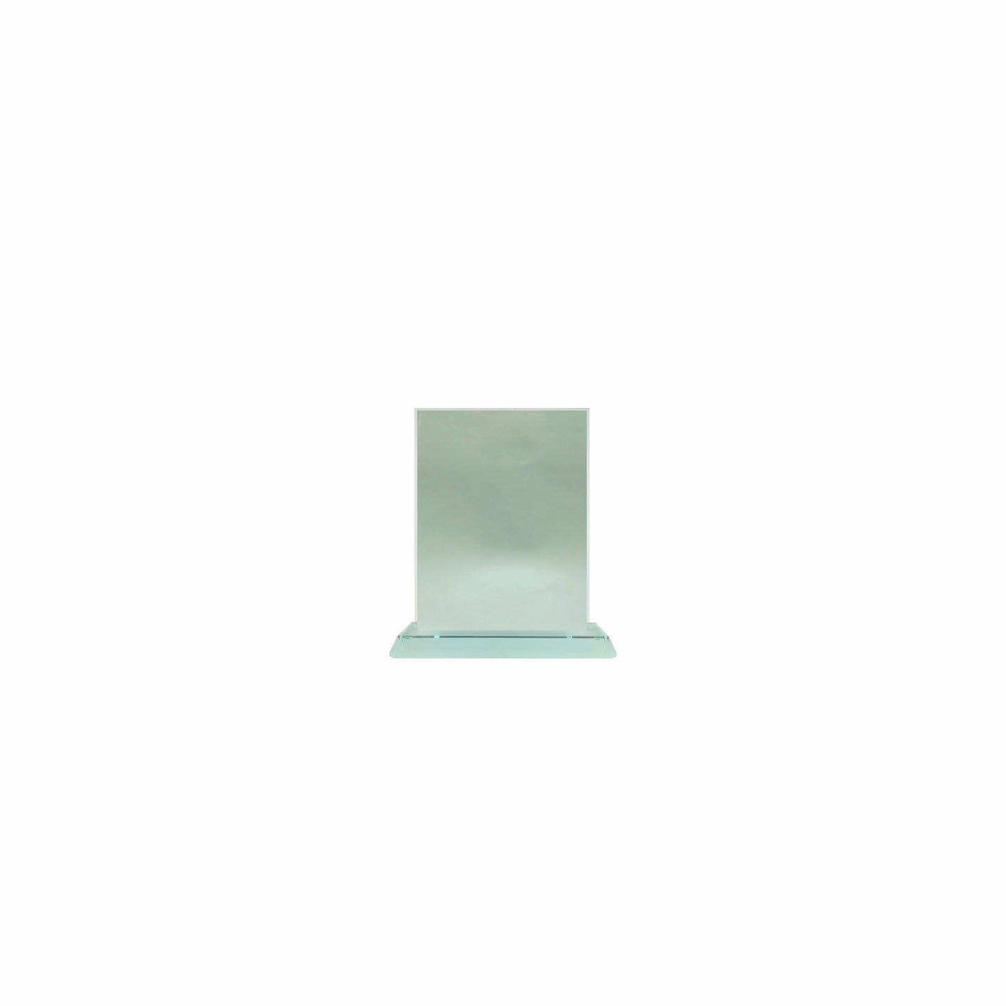 Übersicht größen Glaspokal, Glastrophäe aus Jadeglas Form Rechteck, Größe mittel, ohne Beschriftung, 65086, 65088, 65090