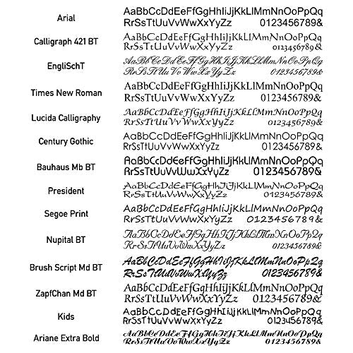 Übersicht Schriften Kristalglas schwarz, 768163, 768164, 768165